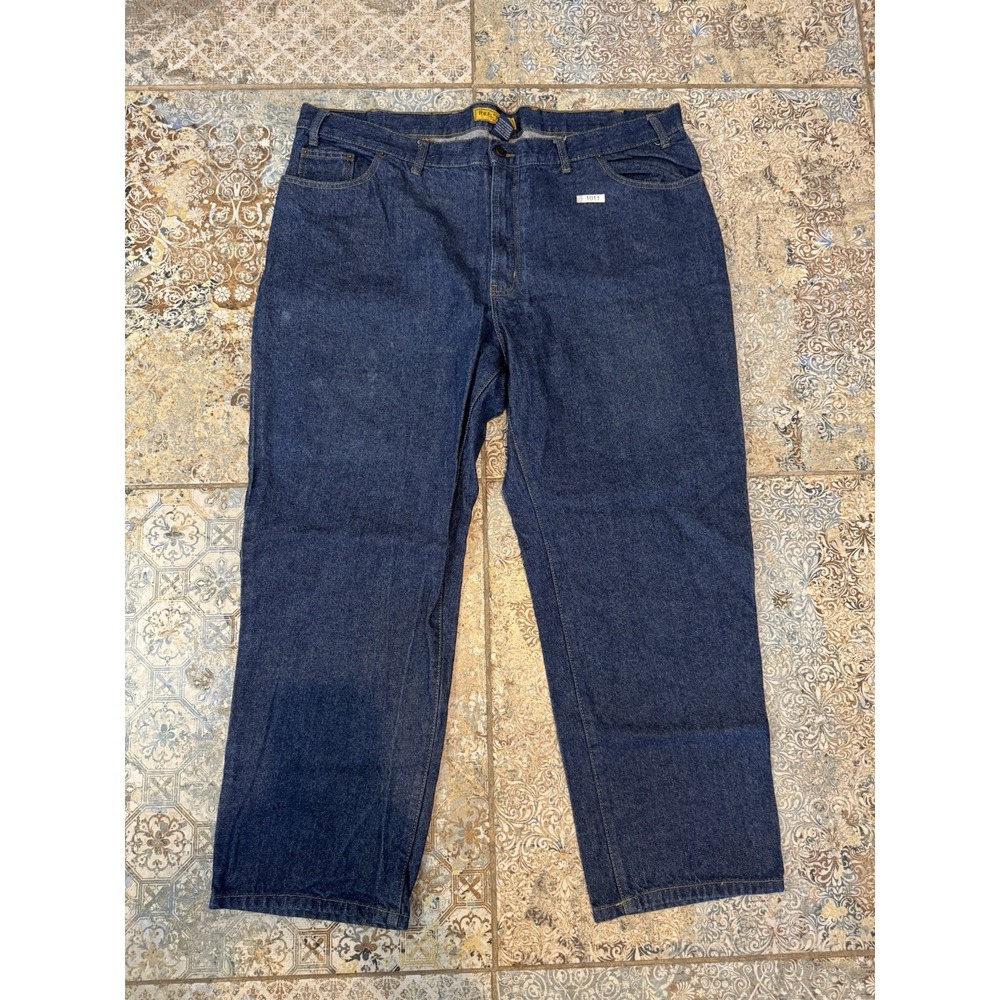 Real Ranch Premium Relaxed Fit 44x30 Men's Blue Denim Work Jeans Cotton
